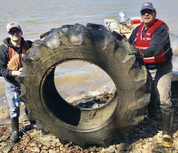 KAB Affiliate pull tire from water